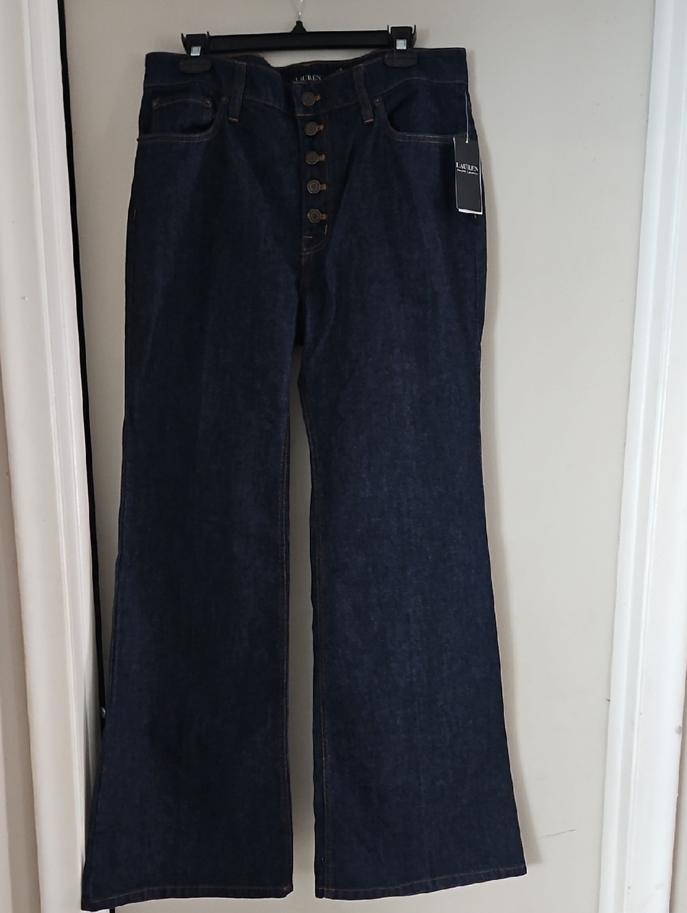 Lauren Ralph Lauren Indigo Wide-Leg Button-Fly Jeans